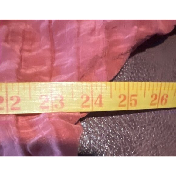 Citron Santa Monica Orange Crinkle Jacket M 65% Linen 35% Silk Open Front - Picture 6 of 8